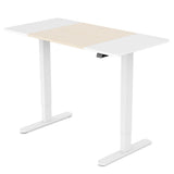 NNEMB Sit To Stand Up Standing Desk-120x60cm-72-118cm Electric Height Adjustable-70kg Load-Light Oak Style/White Frame