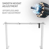 NNEMB Sit To Stand Up Standing Desk-140x60cm-72-118cm Electric Height Adjustable-70kg Load-White Oak Style/White Frame