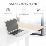 NNEMB Sit To Stand Up Standing Desk-140x60cm-72-118cm Electric Height Adjustable-70kg Load-Light Oak Style/White Frame