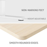 NNEMB Sit To Stand Up Standing Desk-140x60cm-72-118cm Electric Height Adjustable-70kg Load-Light Oak Style/White Frame