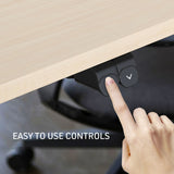 NNEMB Sit To Stand Up Standing Desk-140x60cm-72-118cm Electric Height Adjustable-70kg Load-Light Oak Style/White Frame