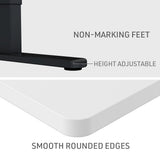 NNEMB Sit To Stand Up Standing Desk-120x60cm-72-118cm Electric Height Adjustable-70kg Load-White/Black Frame