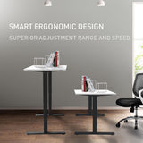 NNEMB Sit To Stand Up Standing Desk-140x60cm-72-118cm Electric Height Adjustable-70kg Load-White/Black Frame