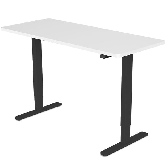 NNEMB Sit To Stand Up Standing Desk-140x60cm-72-118cm Electric Height Adjustable-70kg Load-White/Black Frame