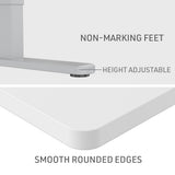 NNEMB Sit To Stand Up Standing Desk-120x60cm-72-118cm Electric Height Adjustable-70kg Load-White/Silver Frame