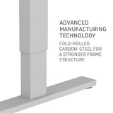 NNEMB Sit To Stand Up Standing Desk-120x60cm-72-118cm Electric Height Adjustable-70kg Load-White/Silver Frame