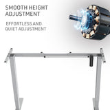 NNEMB Sit To Stand Up Standing Desk-120x60cm-72-118cm Electric Height Adjustable-70kg Load-White/Silver Frame