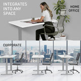 NNEMB Sit To Stand Up Standing Desk-120x60cm-72-118cm Electric Height Adjustable-70kg Load-White/Silver Frame