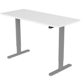NNEMB Sit To Stand Up Standing Desk-120x60cm-72-118cm Electric Height Adjustable-70kg Load-White/Silver Frame