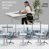 NNEMB Sit To Stand Up Standing Desk-140x60cm-72-118cm Electric Height Adjustable-70kg Load-White/Silver Frame