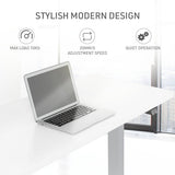 NNEMB Sit To Stand Up Standing Desk-140x60cm-72-118cm Electric Height Adjustable-70kg Load-White/Silver Frame