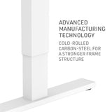 NNEMB Sit To Stand Up Standing Desk-120x60cm-72-118cm Electric Height Adjustable-70kg Rated-White/White Frame