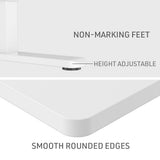 NNEMB Sit To Stand Up Standing Desk-140x60cm-72-118cm Electric Height Adjustable-70kg Load-White/White Frame