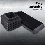 NNEDSZ Set of 2 Aerobic Step Exercise Stepper Riser Steps