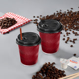 NNEDPE Disposable Coffee Cups Triple Wall 8oz 500pcs Red