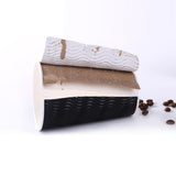 NNEDPE 200x Black Disposable Coffee Cups 12oz Multi Sets