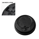 NNEDPE 200x Black Disposable Coffee Cups 12oz Multi Sets