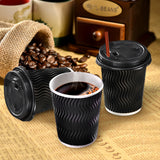 NNEDPE Disposable Coffee Cups Triple Wall 8oz 500pcs Black