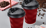 NNEDPE Disposable Coffee Cups Triple Wall 12oz 200pcs Red