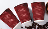 NNEDPE Disposable Coffee Cups Triple Wall 12oz 200pcs Red
