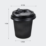 NNEDPE 200x Black Disposable Coffee Cups 12oz Multi Sets