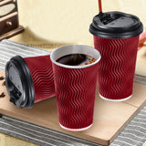 NNEDPE 200x Red Disposable Coffee Cups 16oz Multi Sets