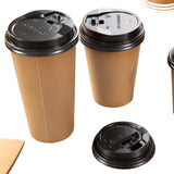 NNEDPE 100pcs Double Wall Paper Cups With Lids Stirrers 8oz