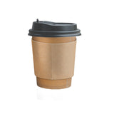 NNEDPE 100pcs Double Wall Paper Cups With Lids Stirrers 8oz