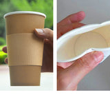 NNEDPE 100pcs Double Wall Paper Cups With Lids Stirrers 20oz
