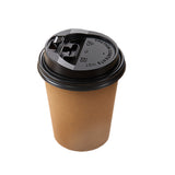 NNEDPE 100pcs Double Wall Paper Cups With Lids Stirrers 8oz