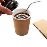 NNEDPE 100pcs Double Wall Paper Cups With Lids Stirrers 20oz