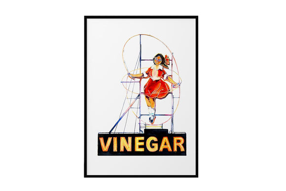 NNEKG Vinegar Girl Richmond Melbourne Wall Art A1 Black Frame (84 x 59)