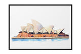 NNEKG Sydney Opera House Painting Australian Wall Art A1 Black Frame (84 x 59)