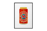 NNEKG Melbourne Bitter Tinnie Beer Painting Wall Art A1 Black Frame (84 x 59)