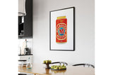 NNEKG Melbourne Bitter Tinnie Beer Painting Wall Art A1 Black Frame (84 x 59)