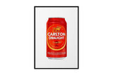 NNEKG Carlton Draught Tinnie Painting Man Cave Gift Art A1 Black Frame (84 x 59)