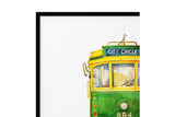 NNEKG Melbourne Tram Painting Original Wall Art A1 Black Frame (84 x 59)