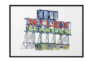 NNEKG Nylex Sign Richmond Melbourne Painting Wall Art B1 Black Frame (70 x 100)