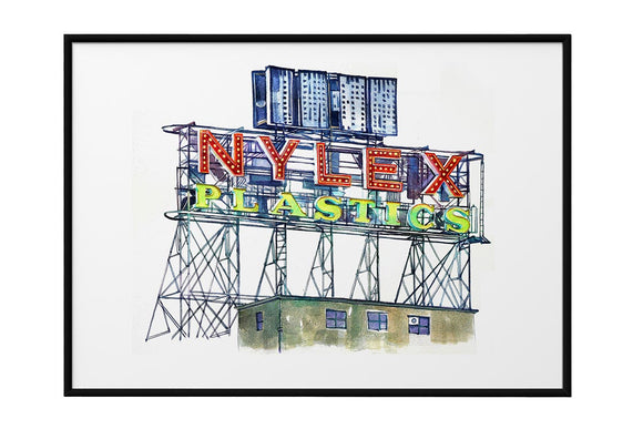 NNEKG Nylex Sign Richmond Melbourne Painting Wall Art B1 Black Frame (70 x 100)