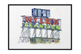 NNEKG Nylex Sign Richmond Melbourne Painting Wall Art B1 Black Frame (70 x 100)