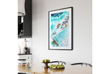 NNEKG Bondi Sea Baths Sydney Painting Artwork Wall Art B1 Black Frame (70 x 100)