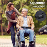 NNEMB 24 Folding Wheelchair Alloy with Brakes Folding Armrests for Dining