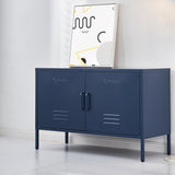 NNEDSZ Base Metal Locker Storage Shelf Organizer Cabinet Buffet Sideboard Blue
