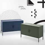 NNEDSZ Base Metal Locker Storage Shelf Organizer Cabinet Buffet Sideboard Blue