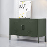 NNEDSZ Base Metal Locker Storage Shelf Organizer Cabinet Buffet Sideboard Green