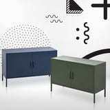 NNEDSZ Base Metal Locker Storage Shelf Organizer Cabinet Buffet Sideboard Green