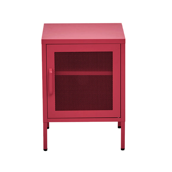 NNEDSZ Mini Mesh Door Storage Cabinet Organizer Bedside Table Pink