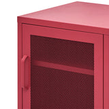 NNEDSZ Mini Mesh Door Storage Cabinet Organizer Bedside Table Pink