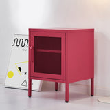 NNEDSZ Mini Mesh Door Storage Cabinet Organizer Bedside Table Pink