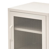 NNEDSZ Mini Mesh Door Storage Cabinet Organizer Bedside Table White
